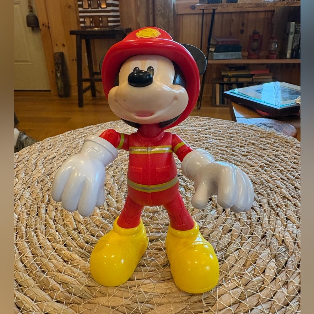 Firefighter Mickey Mouse Bendable Toy - Red and Yellow